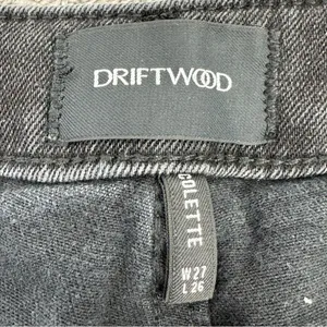 Driftwood Jeans Womens Size 27‎ Black Colette Snake Print Stripe Raw Cuff Crop thumbnail 9