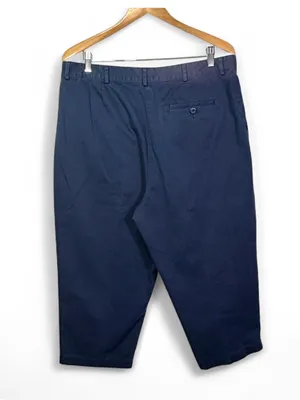 L.L. Bean Women’s Original Fit Pleaded Navy Cropped Trousers Size 18 Petite thumbnail 10