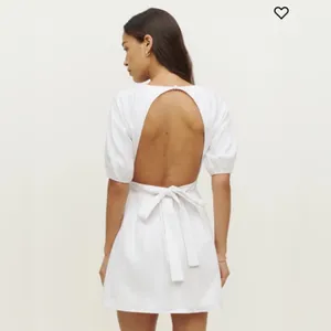 NWT Reformation Irwin mini dress backless size 12 white linen thumbnail 2