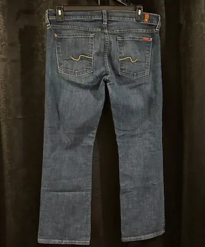 7 For All Mankind Dark Blue Bootcut Jeans thumbnail 1