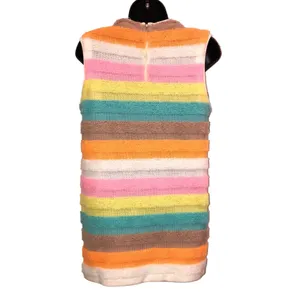 Anthony's Vintage Striped Knit Mini Sweater Dress Tunic‎ Sleeveless Small Pastel thumbnail 2