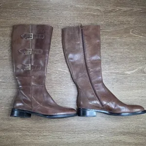 ECCO Hobart 25MM Riding Boots Women's 40 9-9.5 Brown Leather Knee High Buckle thumbnail 5