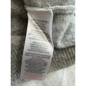 Brodie Cashmere Sweater Womens Medium Grey Foil Leopard Animal Print Crewneck thumbnail 10
