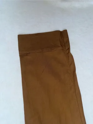 Sézane Paris Wide Leg Pants Brown Camel Size 38 US 6 Lyocell Blend Cuffed Hem⁠ thumbnail 3