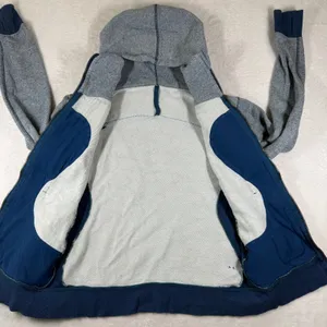 Lululemon Scuba Hoodie Full Zip‎ Heathered Blue Navy Thumbholes Size 8 thumbnail 7