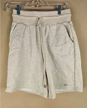 Alo Womens Oatmeal Sweatshorts Sweat Shorts XS‎ thumbnail 1