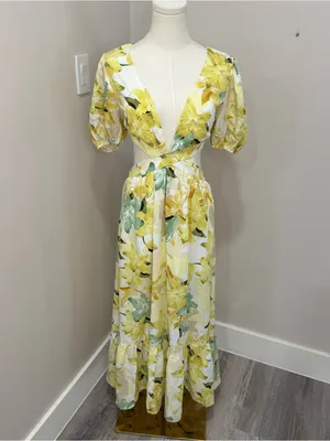 Hello Molly Feelin Florals‎ Midi Dress Yellow Medium thumbnail 3
