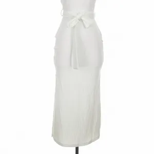 Hello Molly White Ways I Loved You Knit Midi Dress Tie Waist Size S Minimalist thumbnail 6