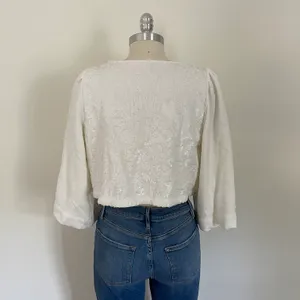 Anthropologie NWT  Sequin Tie Front Top thumbnail 5