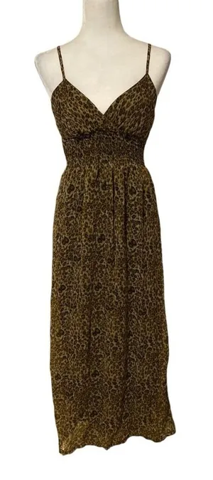 90’s vintage cheetah print maxi dress thumbnail 1