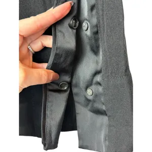 Reebok Victoria Beckham Pants‎ Women Small Black Wool Snap Side Satin Wide Leg thumbnail 7