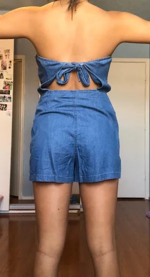 Strapless Blue Jean Romper thumbnail 3