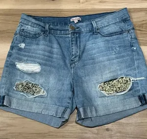 Juicy Couture Shiny Distressed Shorts Women’s 10 thumbnail 1