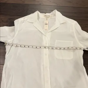 New With Tags Cloth & Stone White Anthropologie Blouse Sz M thumbnail 5