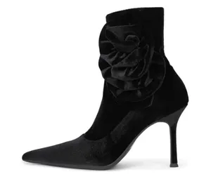 JEFFREY CAMPBELL Florette Velvet Stiletto Bootie Size 5.5 New w/o Tag MSRP $165 thumbnail 1