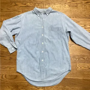 Cambridge Dry Goods 100% Cotton Chambray shirt Light Denim Size 10 thumbnail 6