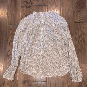 Loft black and white long sleeve floral top size small thumbnail 2