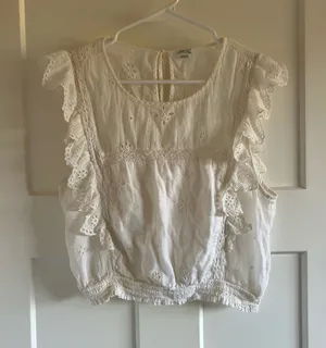 Aerie Blouse White Eyelet thumbnail 1