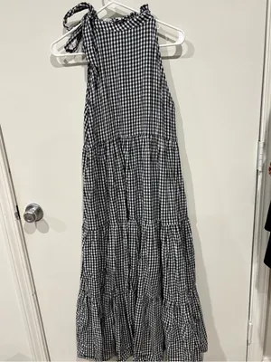 Wyatt Wylde Helena Gingham Tiered Halter Maxi Dress Size M thumbnail 7