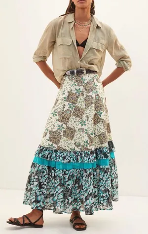 Anthropologie Floral Patchwork Maxi Skirt thumbnail 1