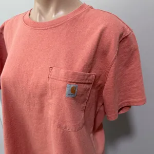Carhartt Loose Fit Heavyweight Short Sleeve Pocket T-shirt Large Pink Salmon thumbnail 2