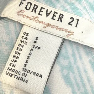 Forever 21 Kimono Duster Robe Satin Multicolor‎ Japanese Scenic Print Long S thumbnail 2