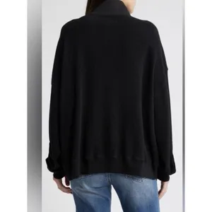 The Great The Slouch Trail Half Zip Pullover Sweatshirt in Black |Sz 1 (S) thumbnail 3