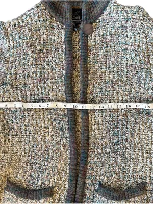 Vintage boho long sweater cardigan made in Taiwan thumbnail 9