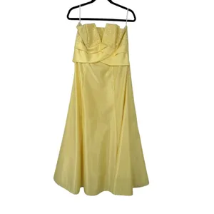 Vintage Jessica McClintock Gunne Sax Women 15 Yellow Strapless Beaded Gown Prom thumbnail 2