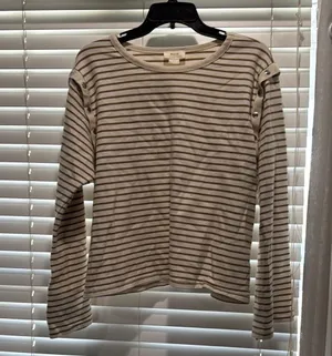 Maeve Tan Boxy Crop Long Sleeve Tee thumbnail 2