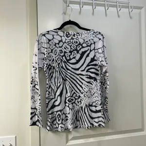 Cache vintage y2k animal print bedazzled top thumbnail 3
