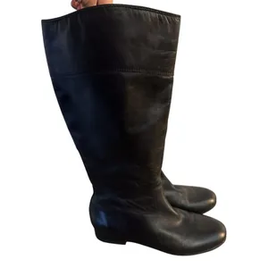 ARTURO CHIANG Black Leather Riding Knee High Boots Womens 8.5 MW Side Zip thumbnail 2