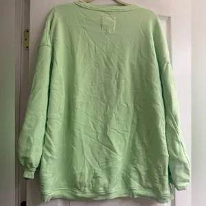 Aerie Crew Spring Fling Pleated Oversized Sleeve Real Fleece Sweatshirt - size L thumbnail 6