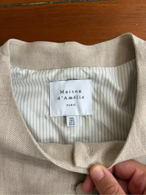 Maison d’Amélie Cream Cropped Button-Up Vest French Chic Minimalist Sz 8 💛🍄 thumbnail 5