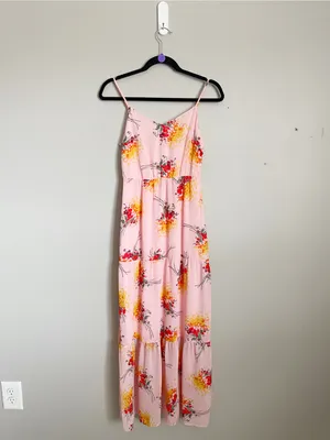 J. CREW | Pastel Pink Floral Spaghetti-Strap Maxi Dress Sz 00 thumbnail 3