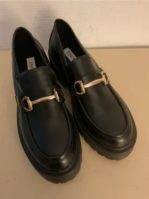 Steve Madden women black leather platform loafer Approach shoes US 10 thumbnail 4