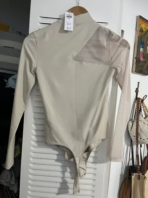 Abercrombie Crème Mesh Cut-out Bodysuit thumbnail 2