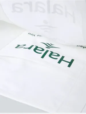 HALARA White Canvas Tote with Green Logo thumbnail 3