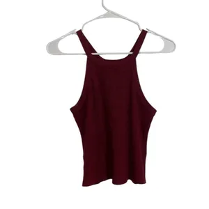 Windsor Maroon Ribbed Speckled Halter Summer Top Size Small thumbnail 2