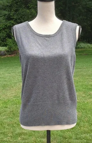Leo & Nicole Sleeveless Sweater | Gray Sweater Vest | Gray Sweater Tank thumbnail 1
