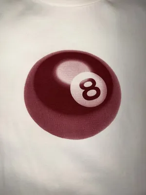 Edikted White Tee with Maroon 8-Ball Graphic thumbnail 2