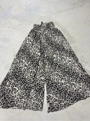 Donna Donna Leopard Print Wide-Leg Pants Italy thumbnail 2