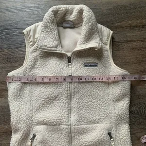 Columbia Off-White Sherpa Fleece Vest S thumbnail 6