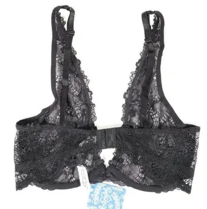 Free People NWT Bra Lace Plunge 32D In black thumbnail 3