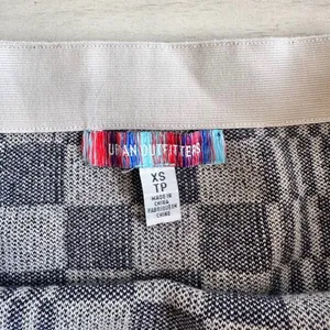 Urban Outfitters Black and Cream Checkered Mini Skirt thumbnail 2