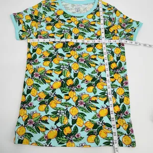 Vera Bradley Pajama Shirt Womens S Blue Yellow Lemon Grove Ribbed Cotton Tee NEW thumbnail 6