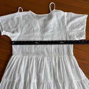 Olivaceous Eyelet‎ Sundress S White Cottagecore Summer Beachy Coquette Preppy thumbnail 13