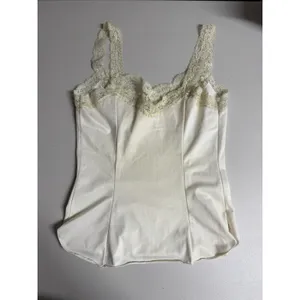 Van Raalte Vintage Tank Top Lace Trim Slip‎ Retro 1980's Lingerie Coquette thumbnail 2