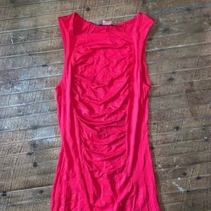 Venus ruched red knit S vacationcore stretchy maxi dress thumbnail 2