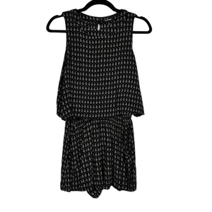 Lulus Black White Printed Tiered Romper Womens S Beachy Casual Summer Sleeveless thumbnail 2